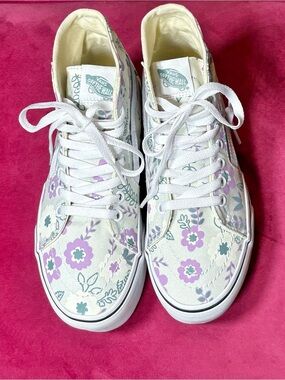 Womens Size 6.5 Vans Sk8-Hi Tapered Stackform Pastel Floral Frosted Mint
